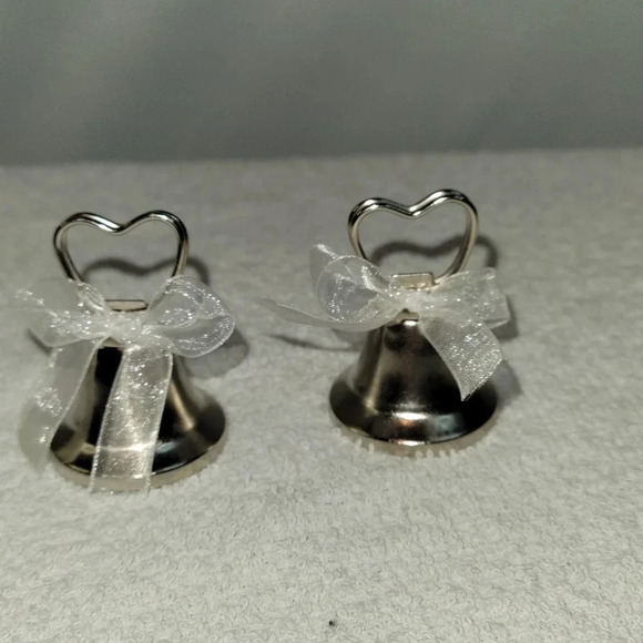 Wedding Bell Name Card Holder  or Photo Holder with Working Clapper - Picture 5 of 8